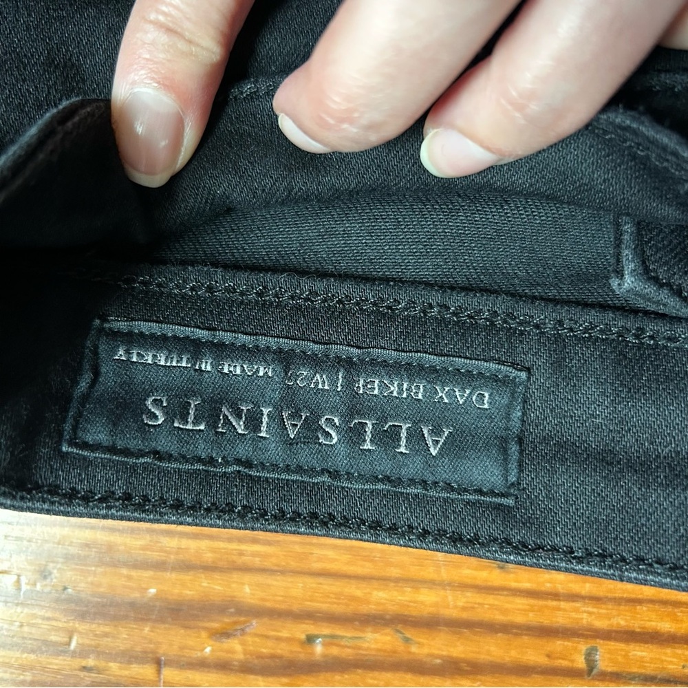 All Saints Black Dax Biker Jeans size 27 - Picture 6 of 13